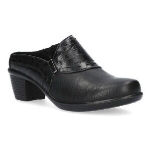 Easy Street Cynthia Mule Clogs Black Croco Block Heel Wide 10WW NWOB